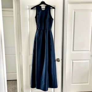 Alfred Sung Dark Navy Long Dress with pockets.